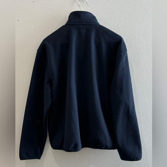 J. Crew navy blue fleece zip up jacket, medium - Picture 3 of 4
